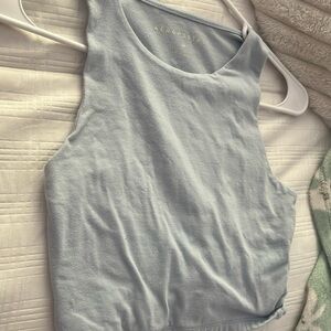 aero light blue crop top